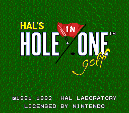 HAL's Hole in One Golf (Europe) Title Screen